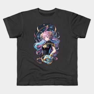 Serpent's Embrace: Enchanting AI Anime Character Art in Ophiuchus Kids T-Shirt